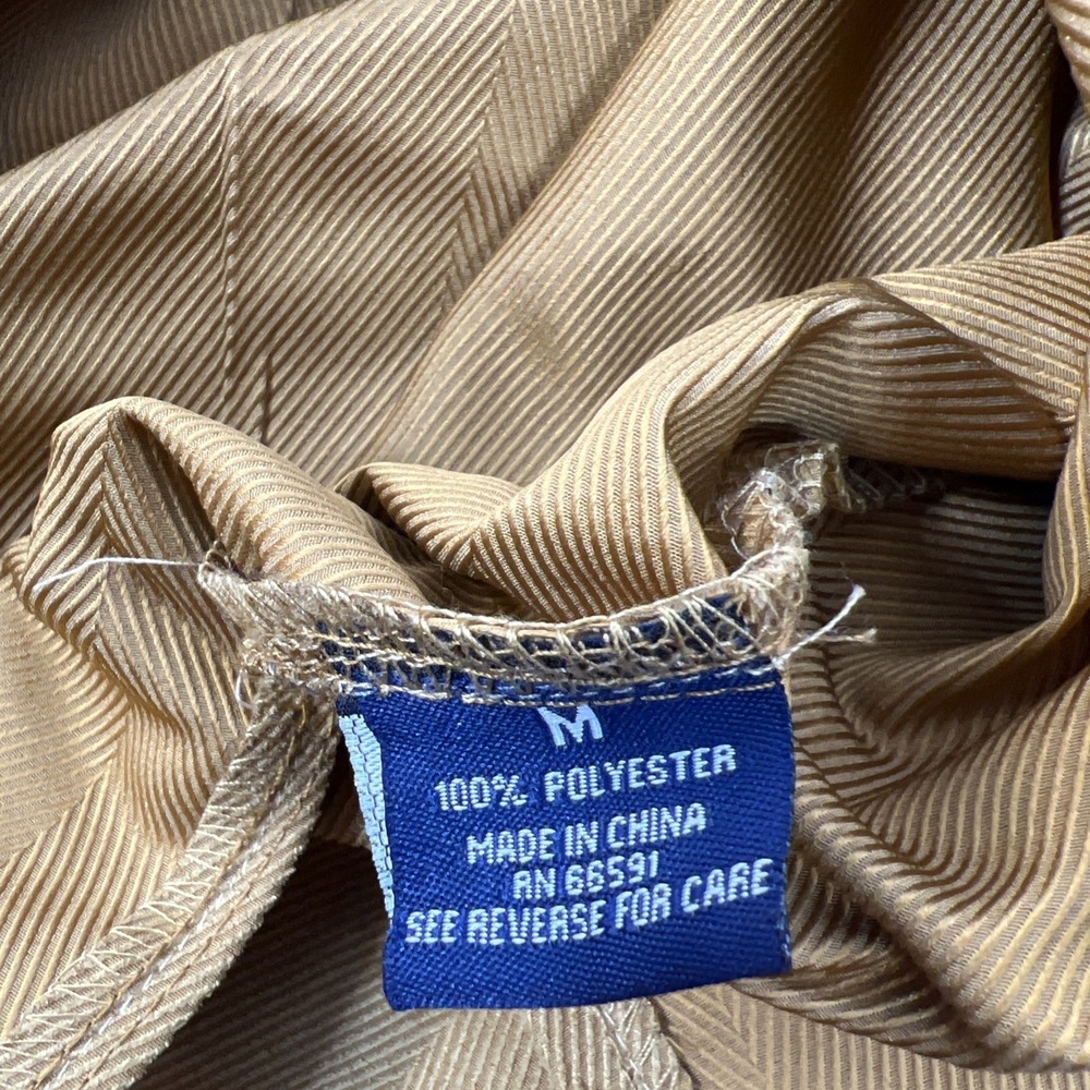 NWT Trust Mens Tan Long Sleeve Button Up Business Shirt Size Medium - Picture 9 of 13